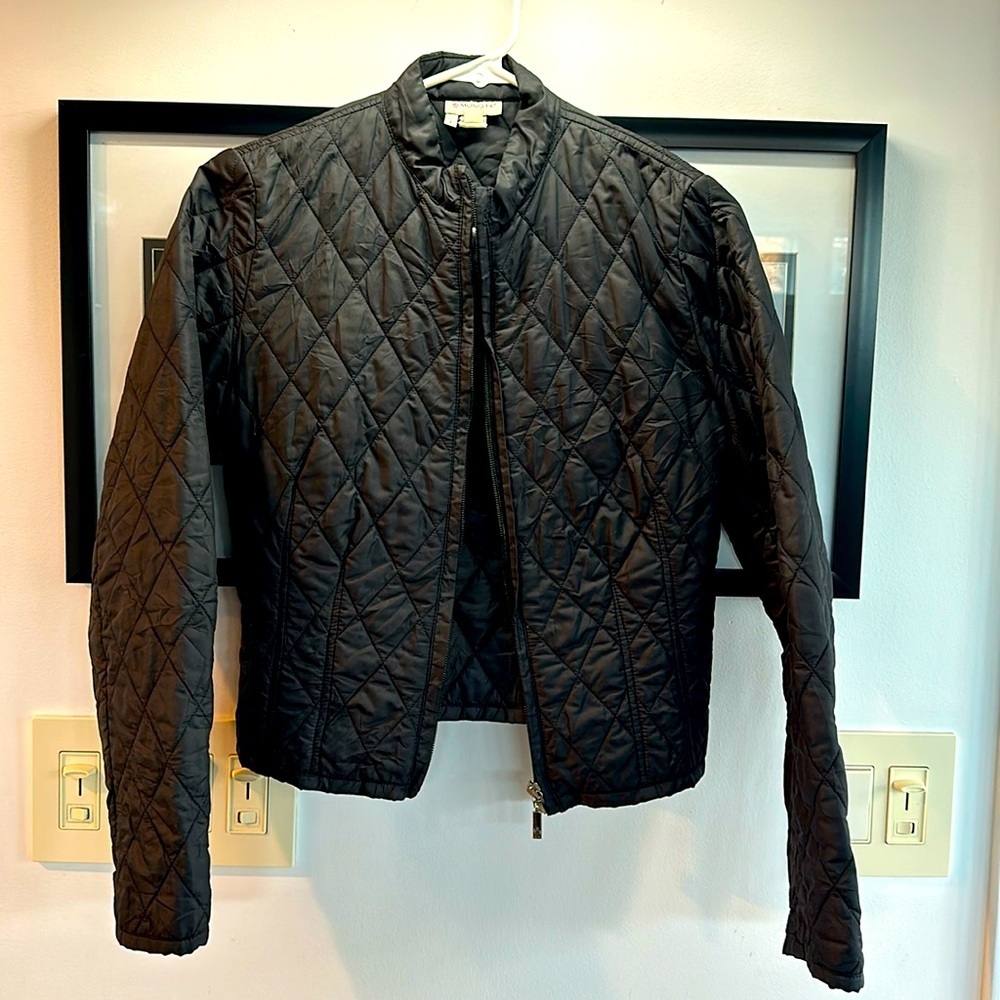 Vintage Moncler black light weight quilted zip jacket size 1